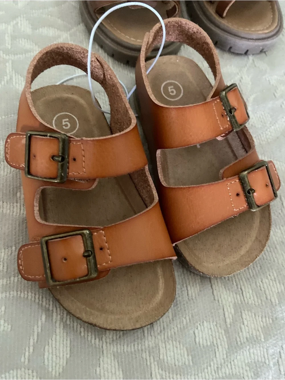 Cat & Jack & Carter’s brands Girls Brown Buckle Sandals and strap sandals